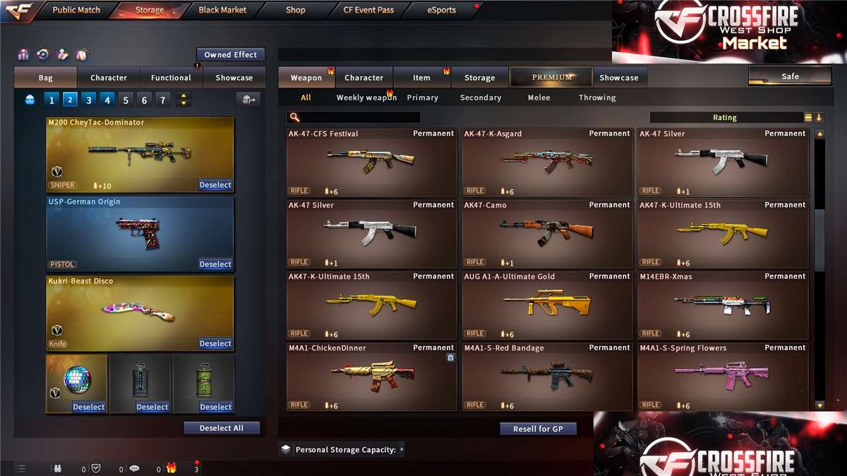 Game account sale CrossFire