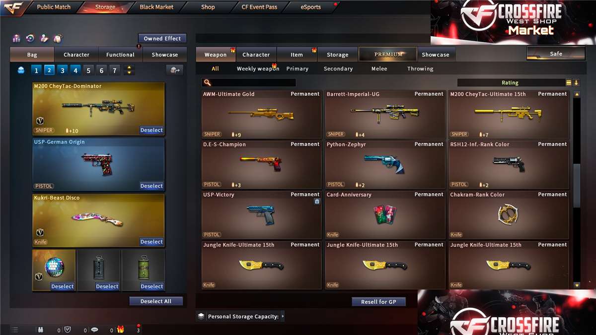 Game account sale CrossFire