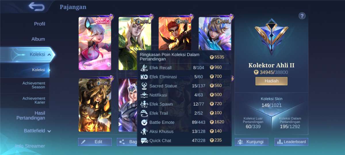 Penjualan akun permainan Mobile Legends Penjualan akun permainan Mobile Legends