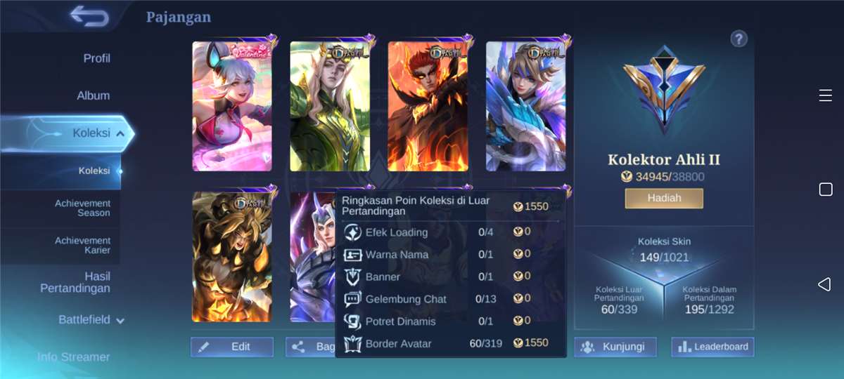 Penjualan akun permainan Mobile Legends Penjualan akun permainan Mobile Legends