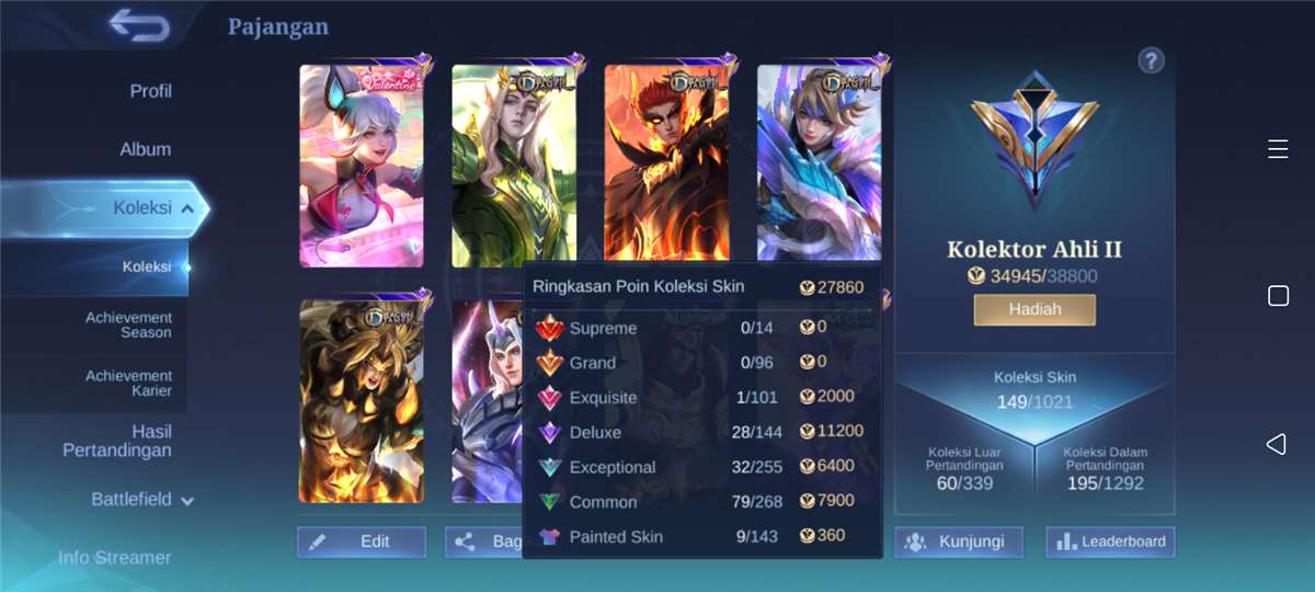 Penjualan akun permainan Mobile Legends Penjualan akun permainan Mobile Legends