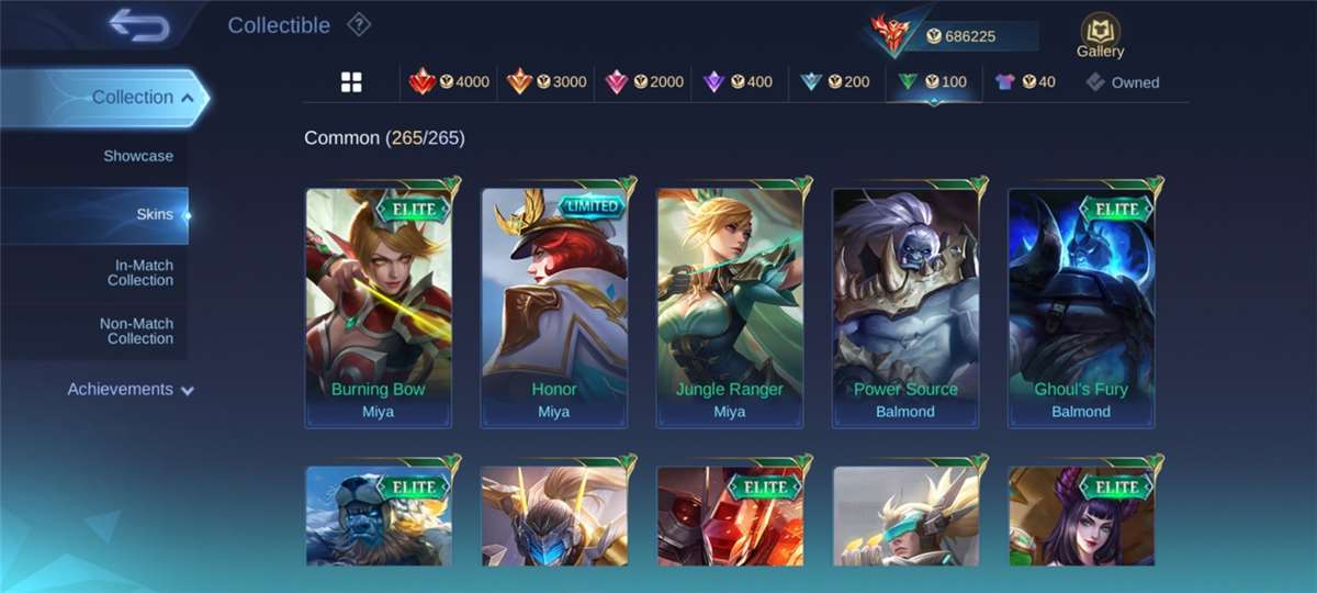 Game account sale Mobile Legends