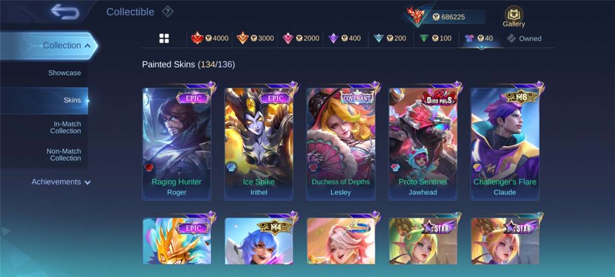 Game account sale Mobile Legends