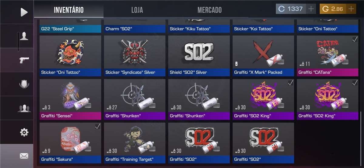 Venda de conta de jogo Standoff 2