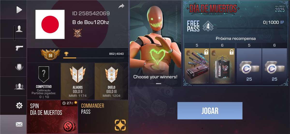 Venda de conta de jogo Standoff 2