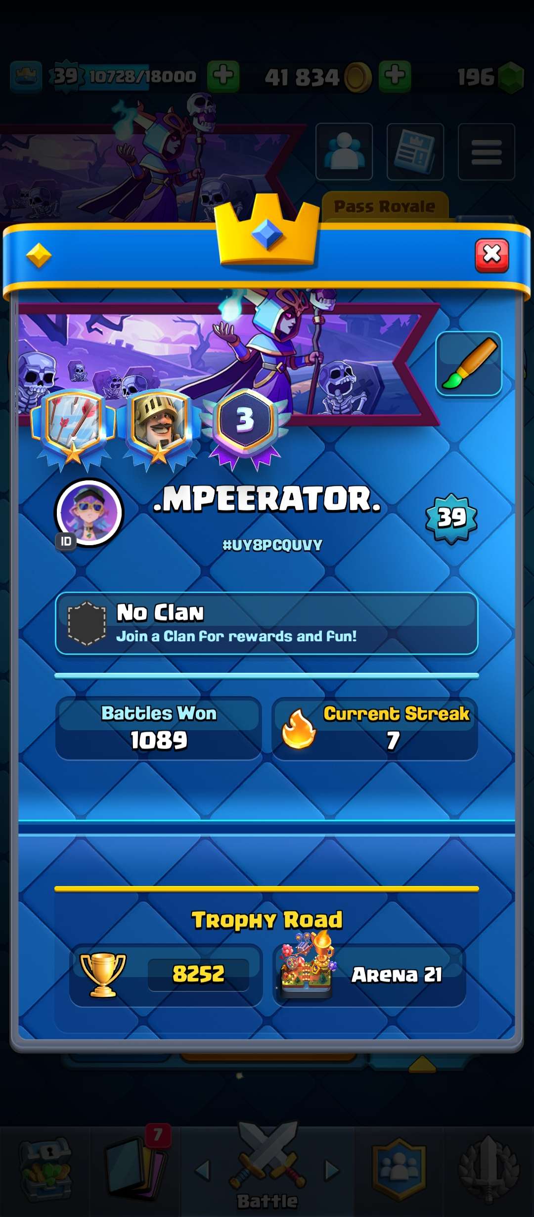 Game account sale Clash Royale