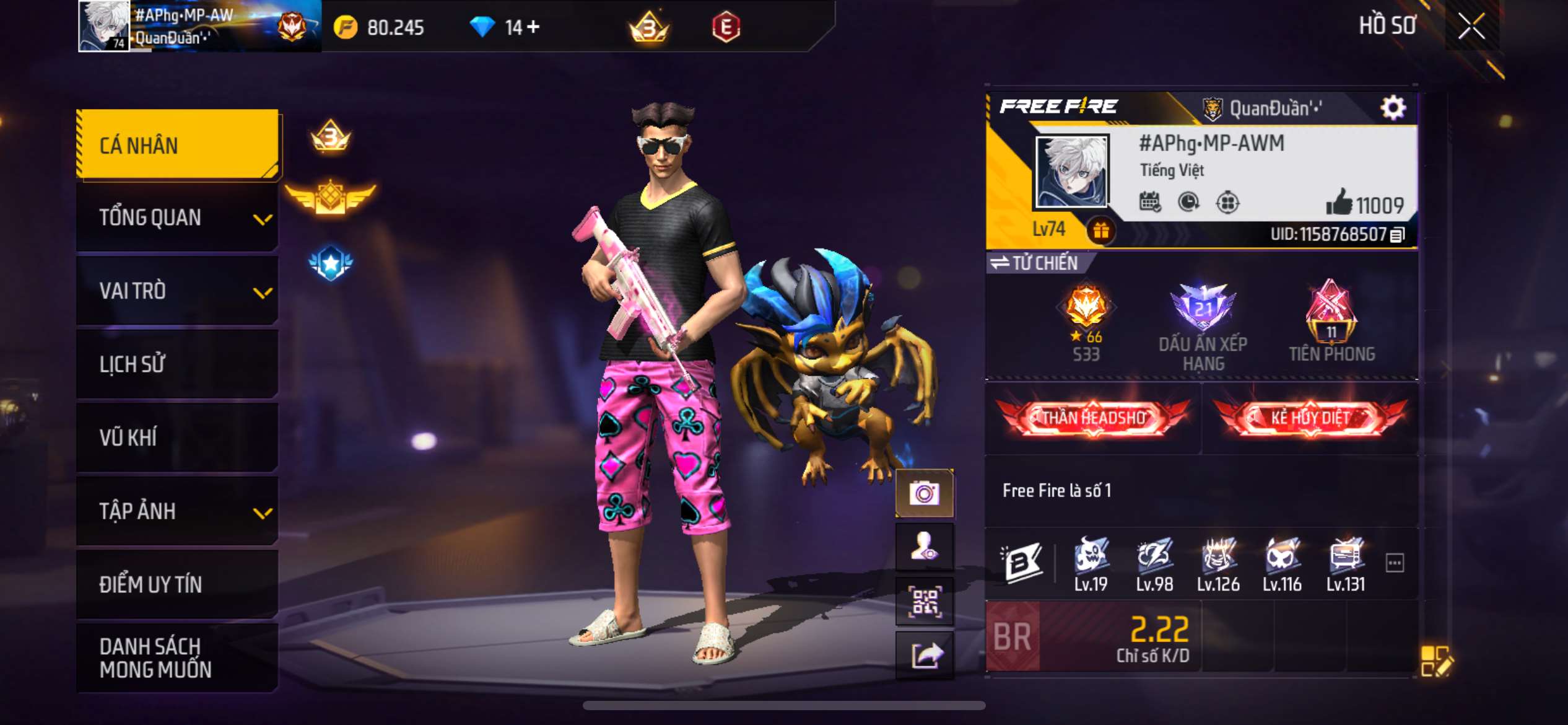 Game account sale Free Fire