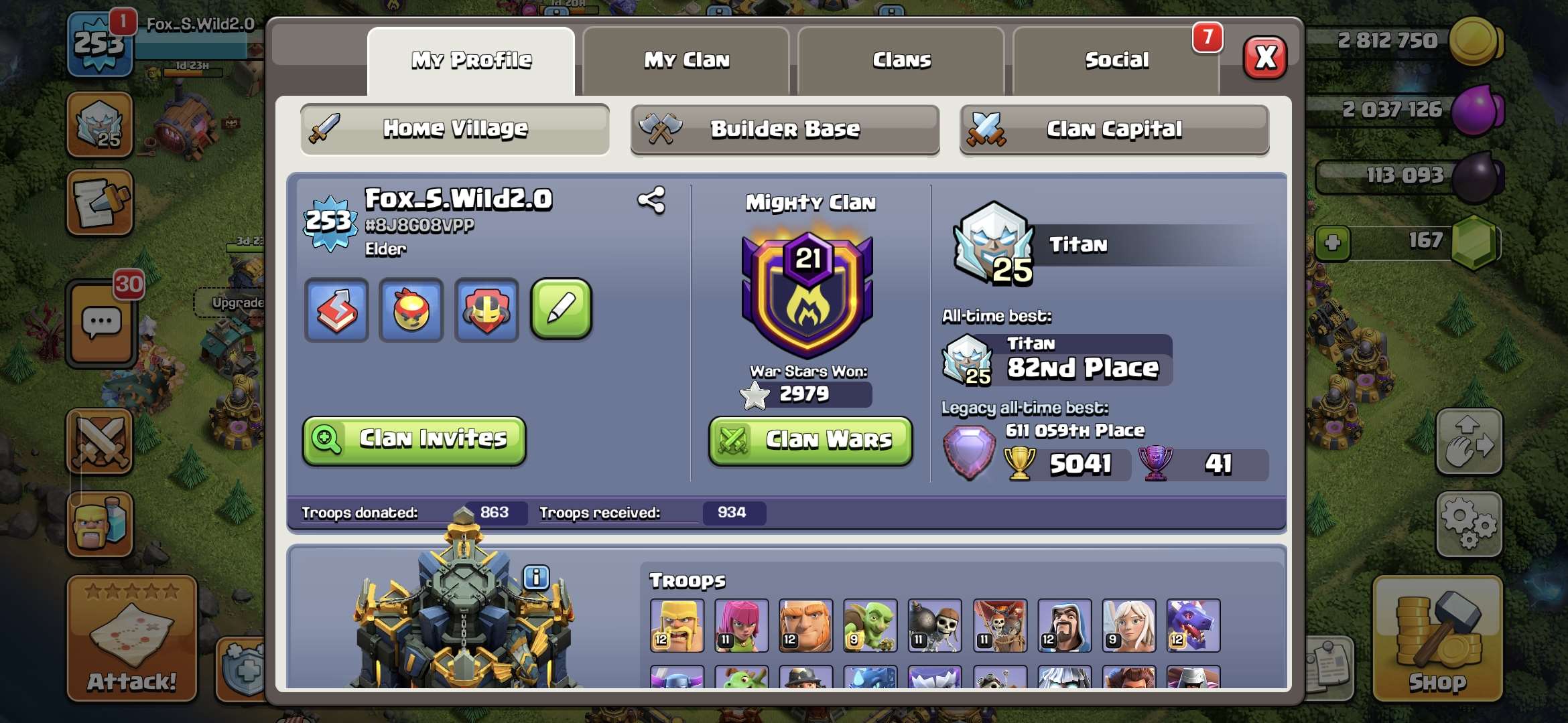 Game account sale Clash of Clans