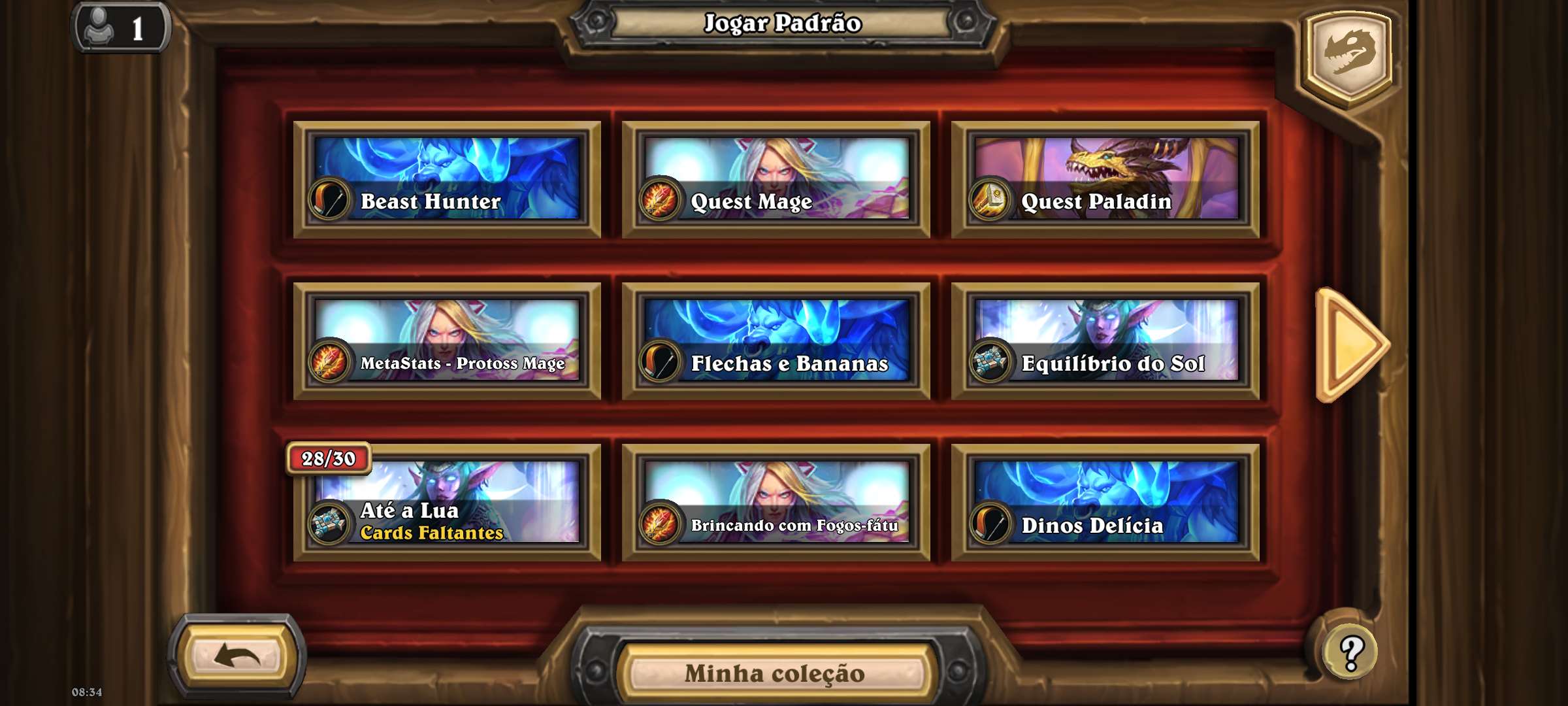 Venda de conta de jogo Hearthstone