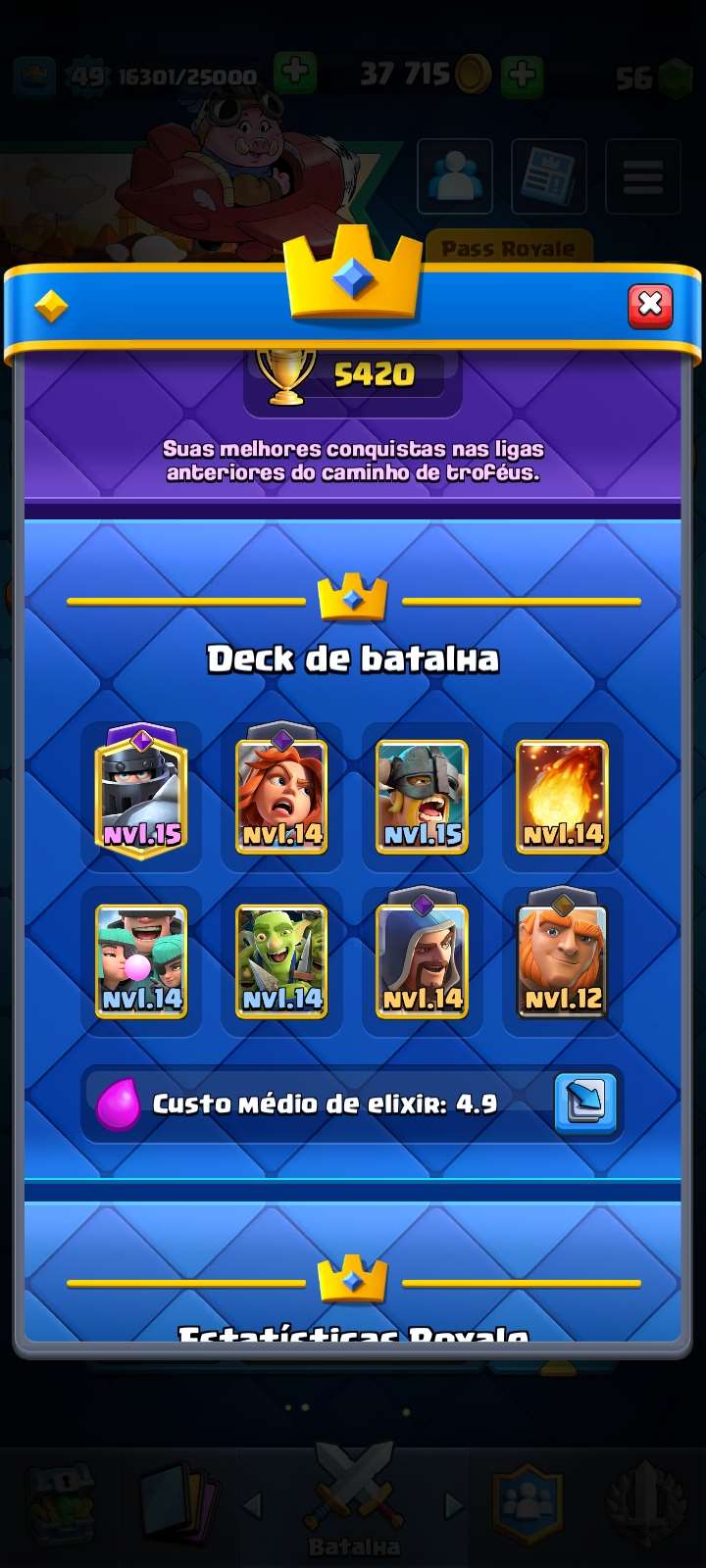 Venda de conta de jogo Clash Royale
