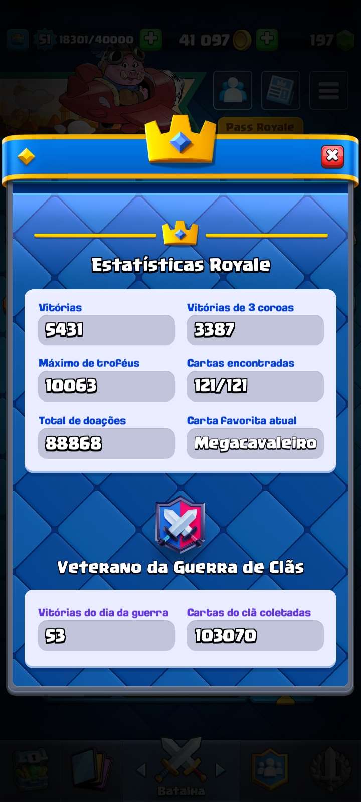 Venda de conta de jogo Clash Royale