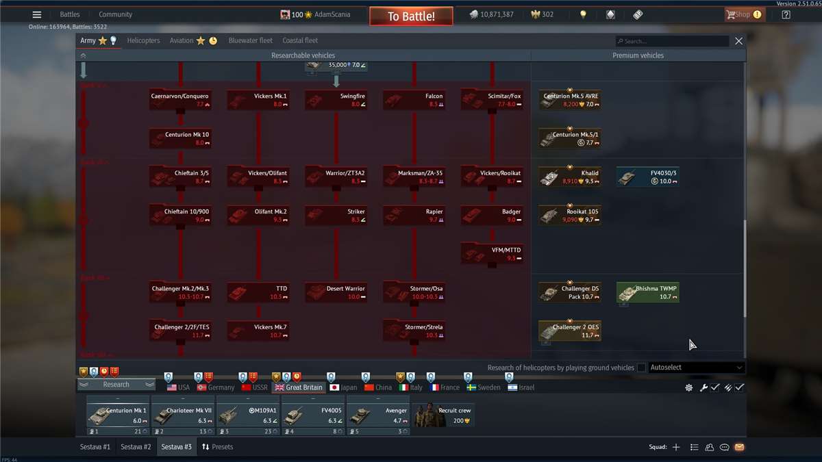 Game account sale War Thunder