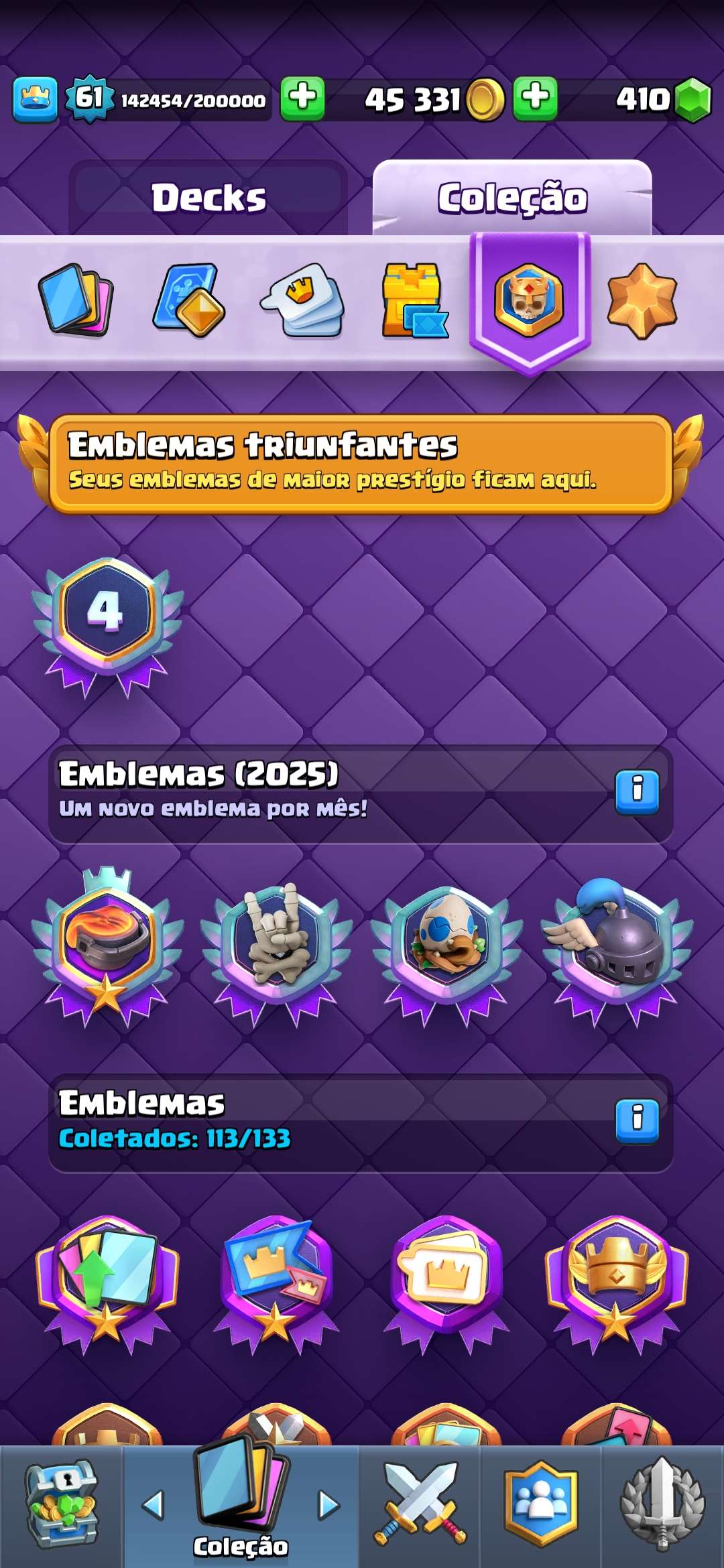 Venda de conta de jogo Clash Royale