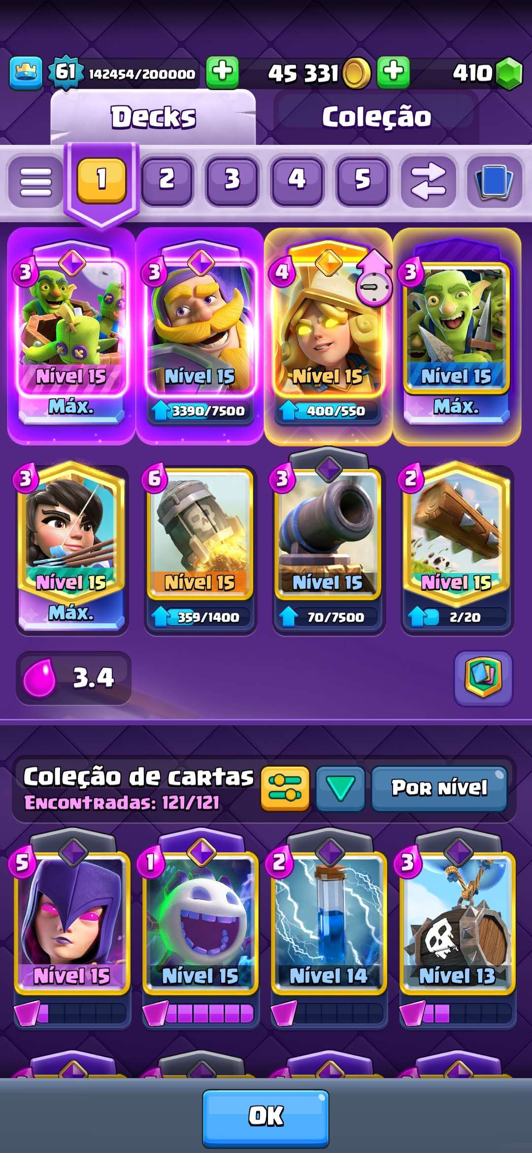 Venda de conta de jogo Clash Royale