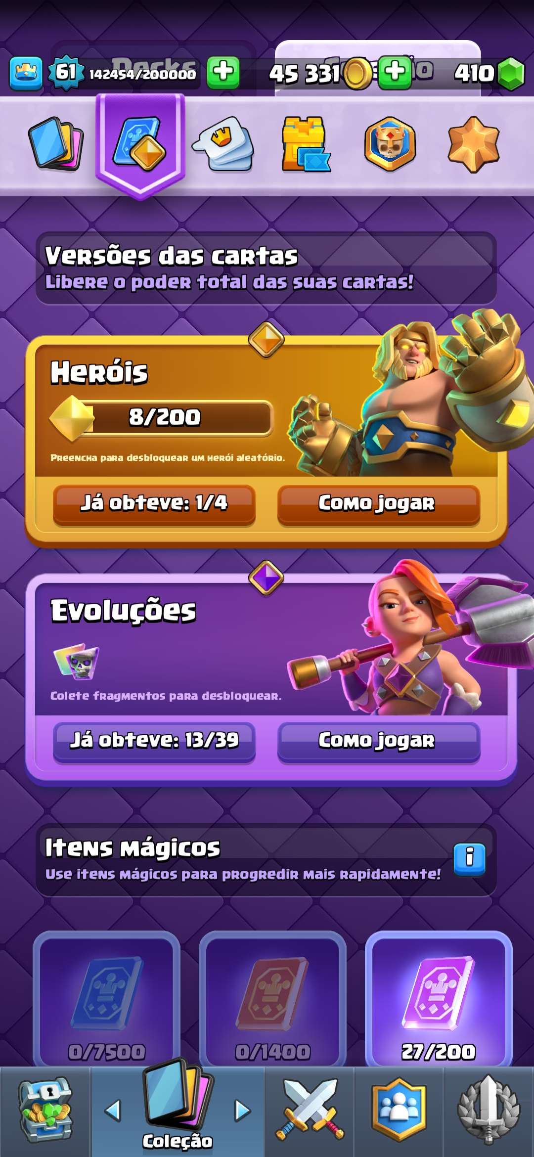 Venda de conta de jogo Clash Royale