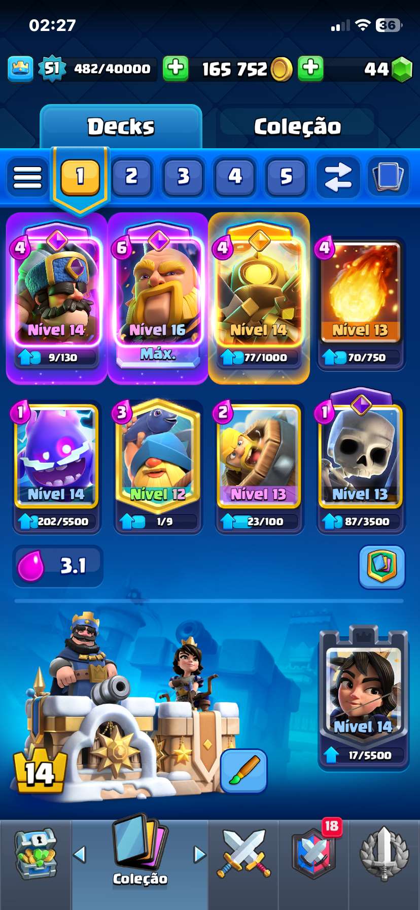 Venda de conta de jogo Clash Royale