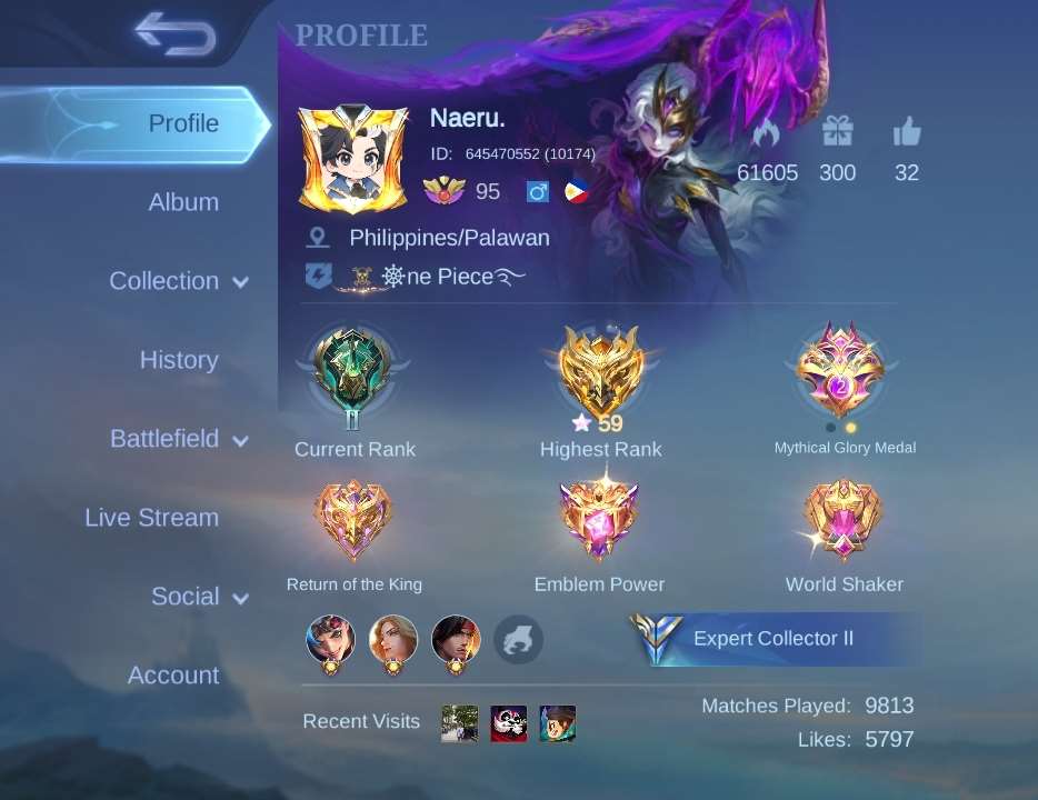 Game account sale Mobile Legends