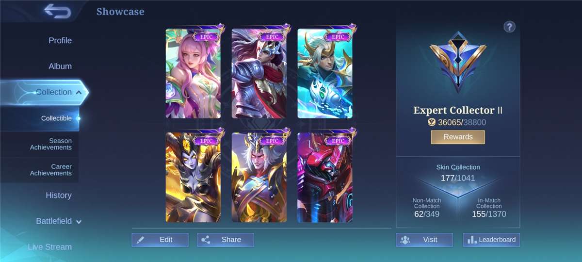 Game account sale Mobile Legends