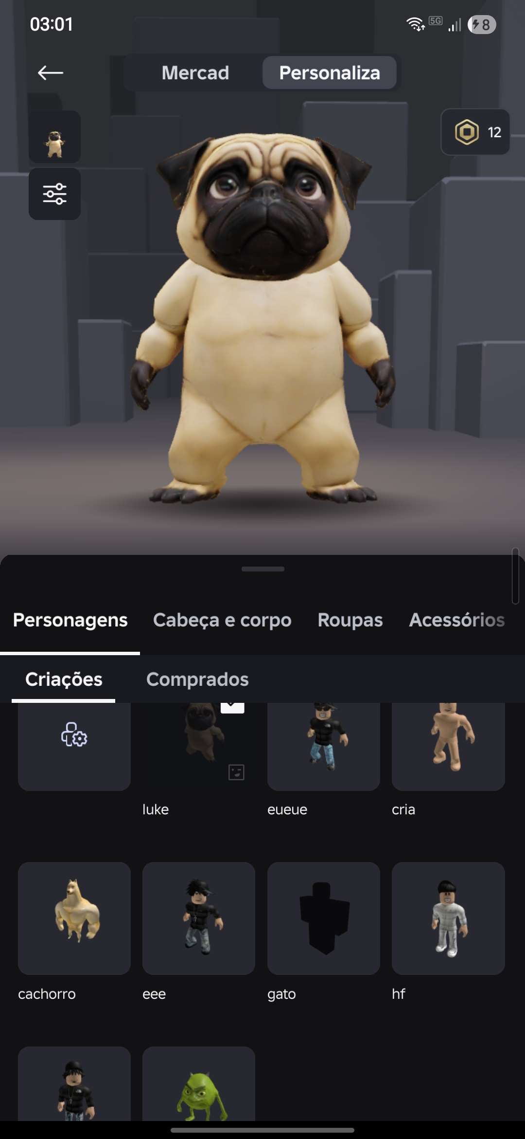 Venda de conta de jogo Roblox