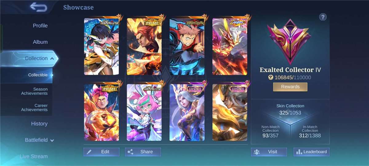 Game account sale Mobile Legends