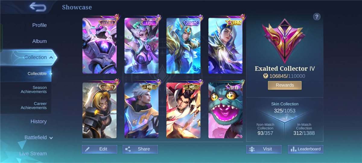 Game account sale Mobile Legends