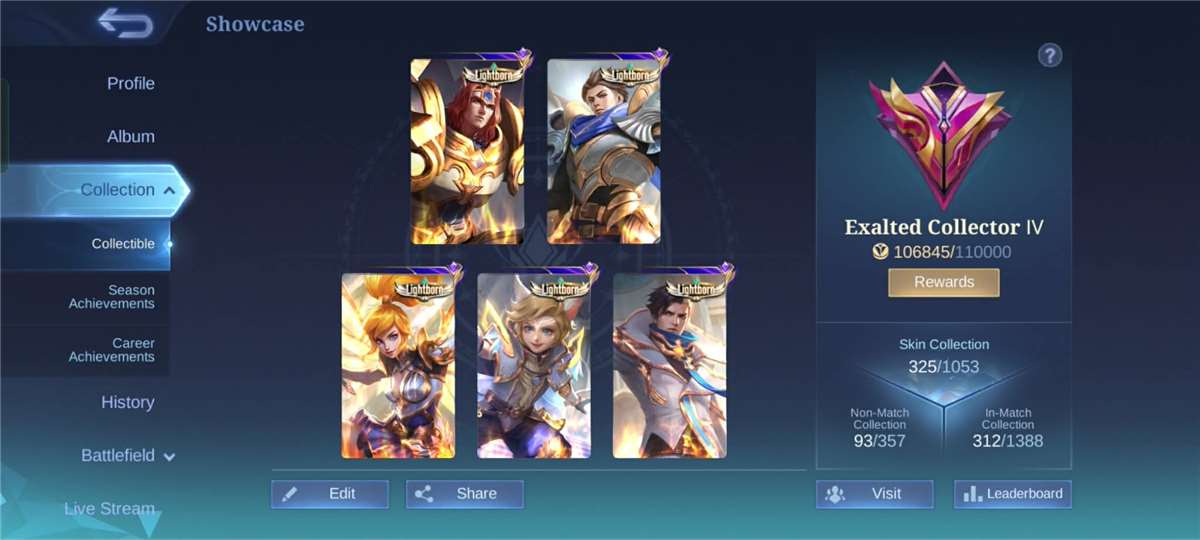 Game account sale Mobile Legends
