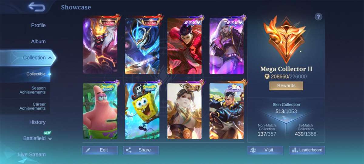 Game account sale Mobile Legends