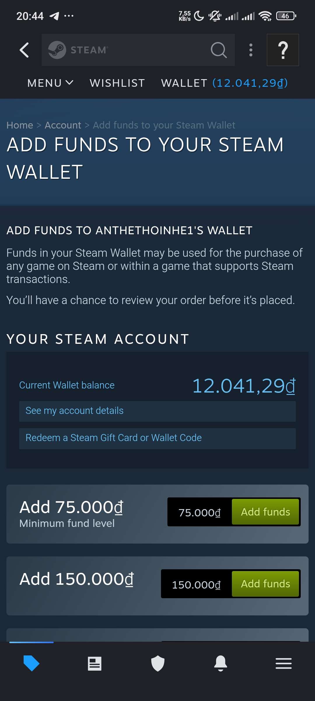 Game account sale Steam