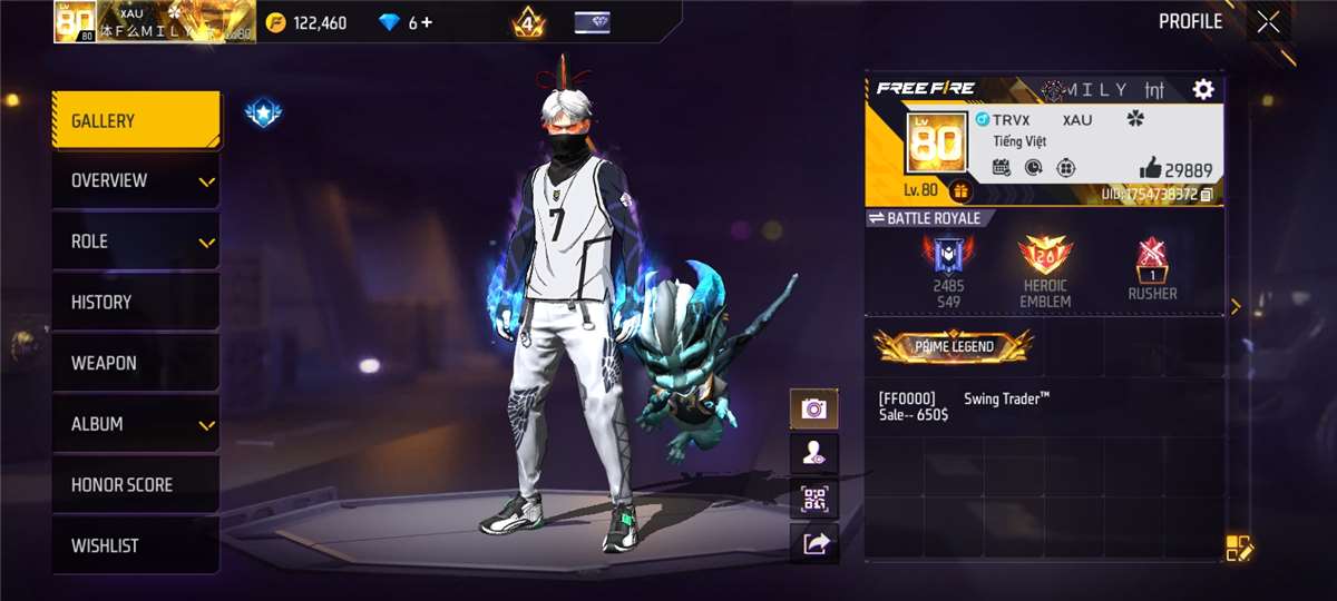 Game account sale Free Fire