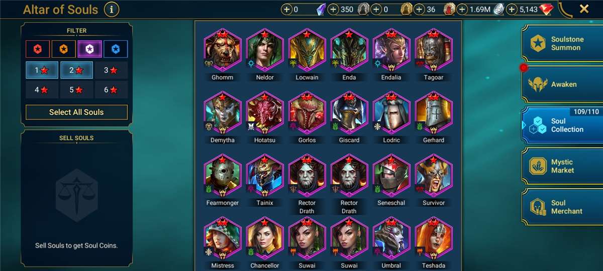 Game account sale Raid Shadow Legends