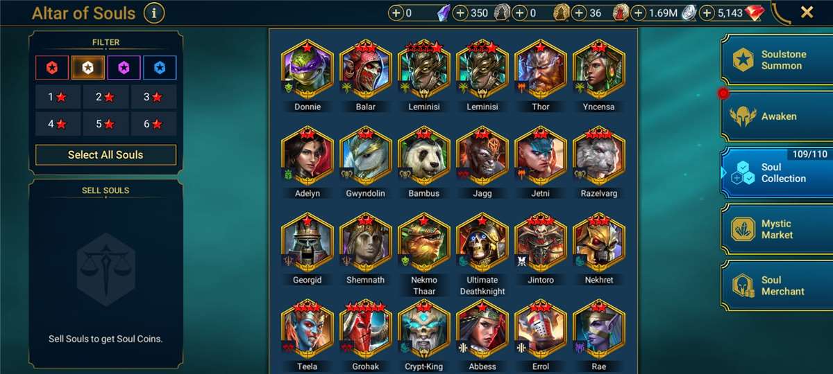 Game account sale Raid Shadow Legends