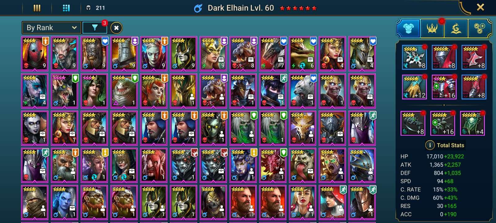 Game account sale Raid Shadow Legends