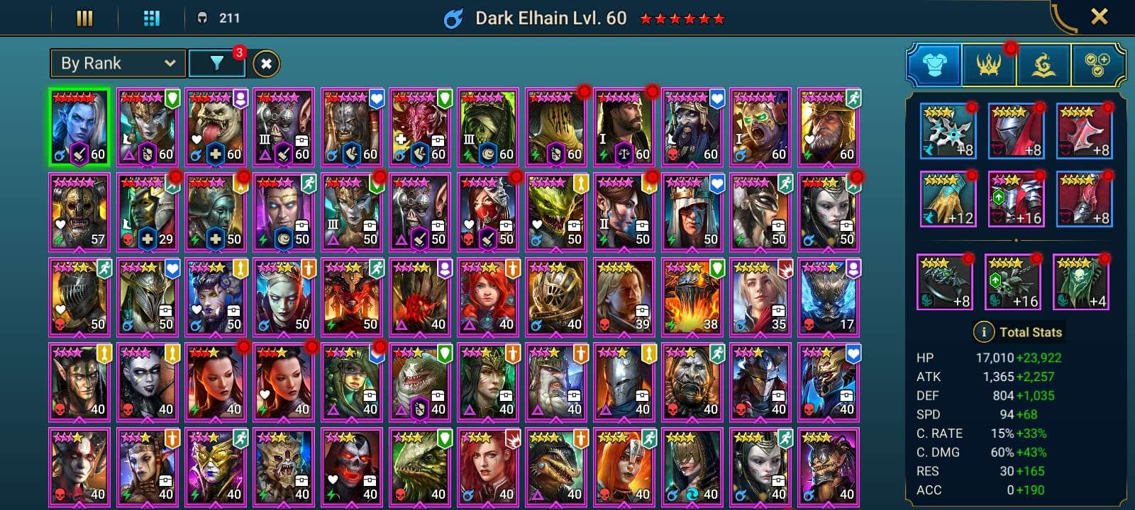 Game account sale Raid Shadow Legends