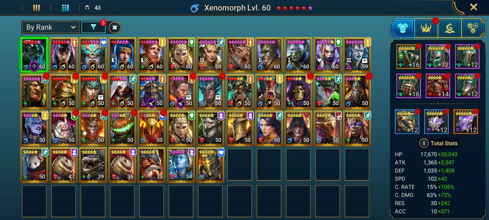 Game account sale Raid Shadow Legends