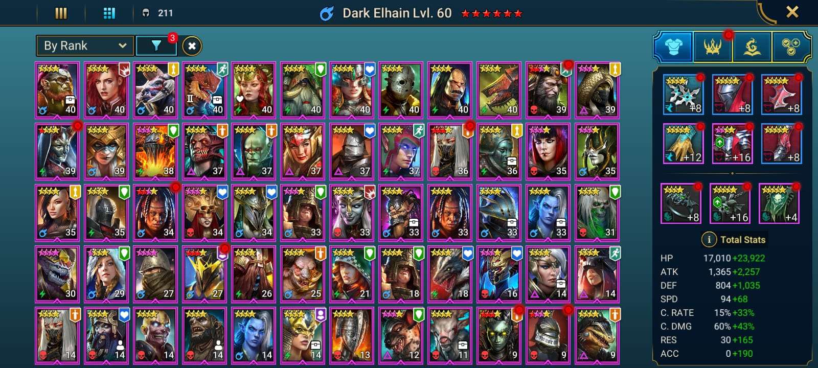 Game account sale Raid Shadow Legends