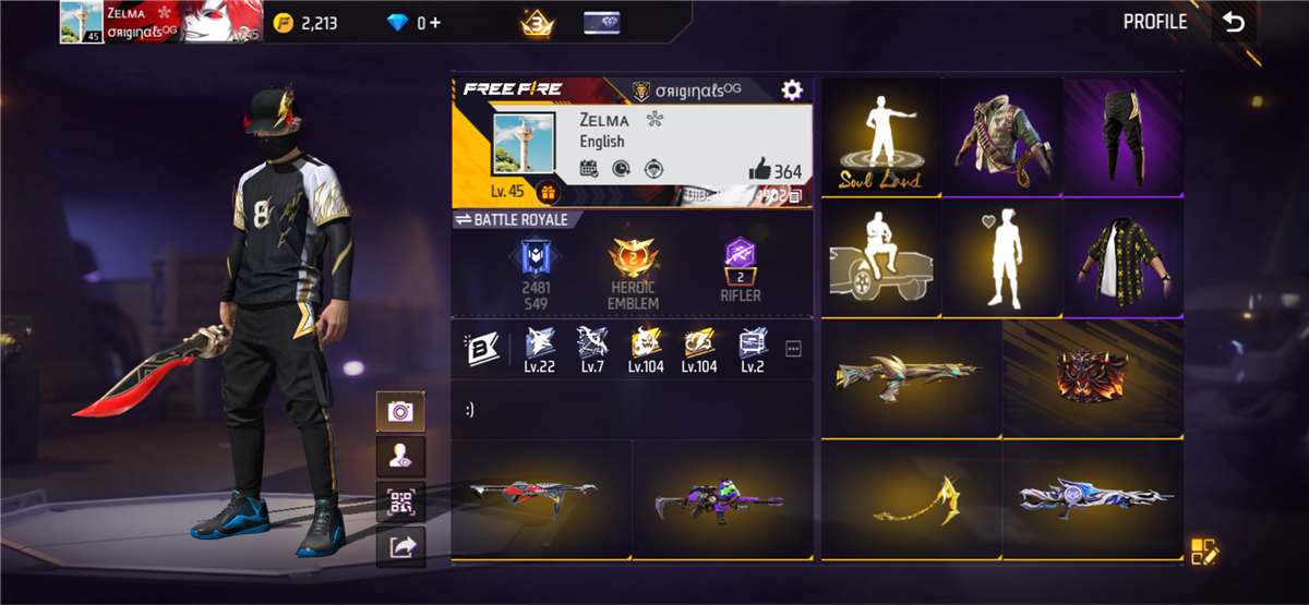 Game account sale Free Fire