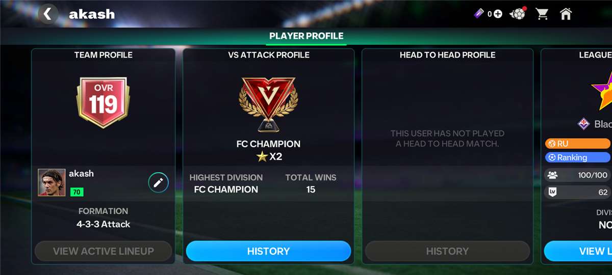 Game account sale Fifa mobile