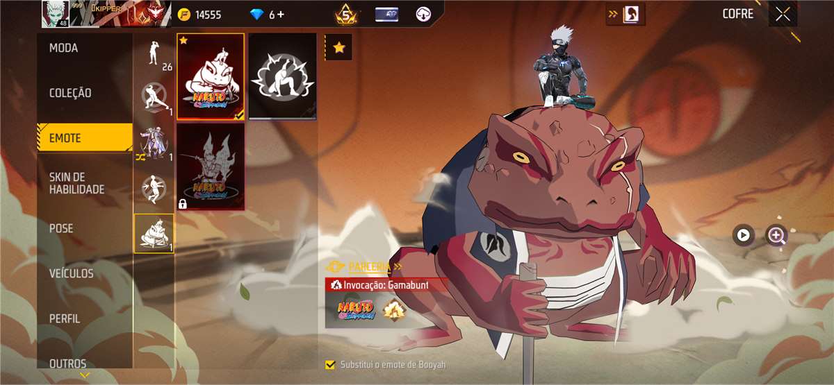 Venda de conta de jogo Free Fire