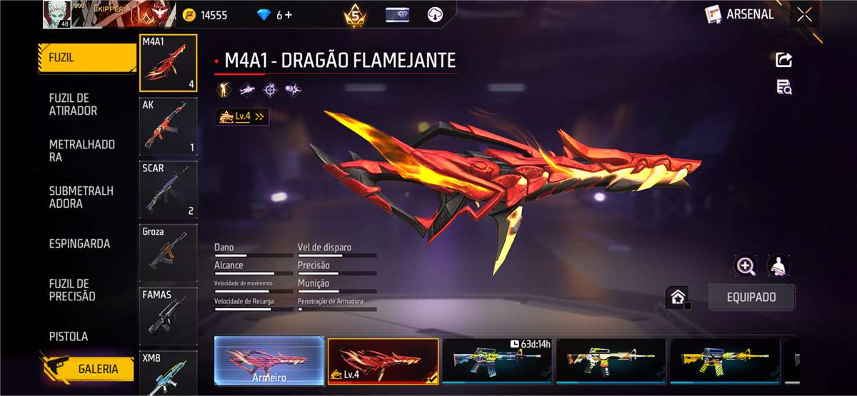 Venda de conta de jogo Free Fire