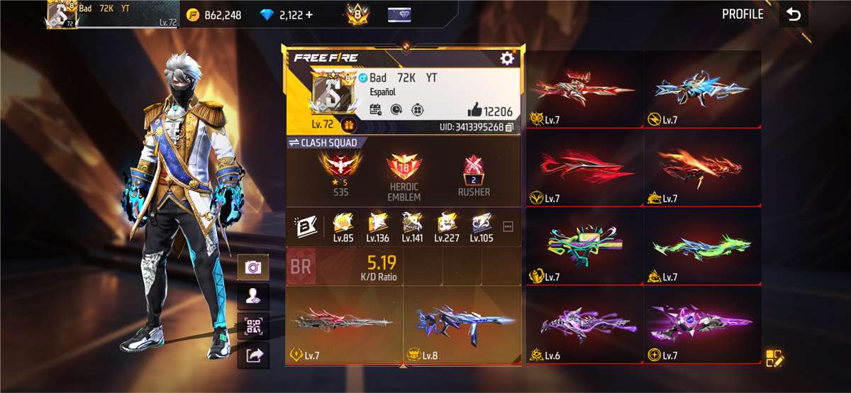 Game account sale Free Fire