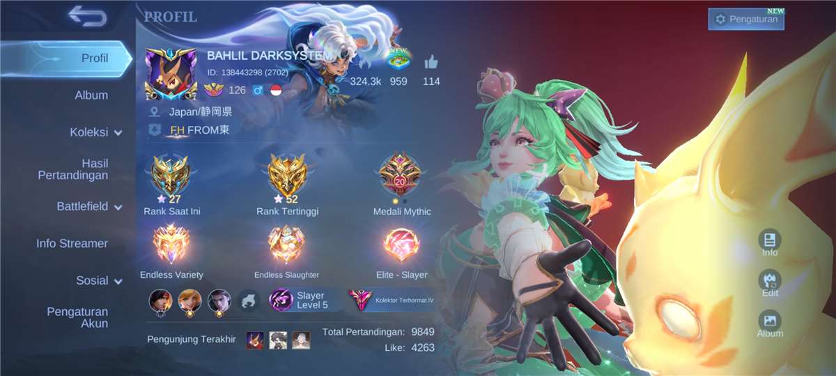 Penjualan akun permainan Mobile Legends