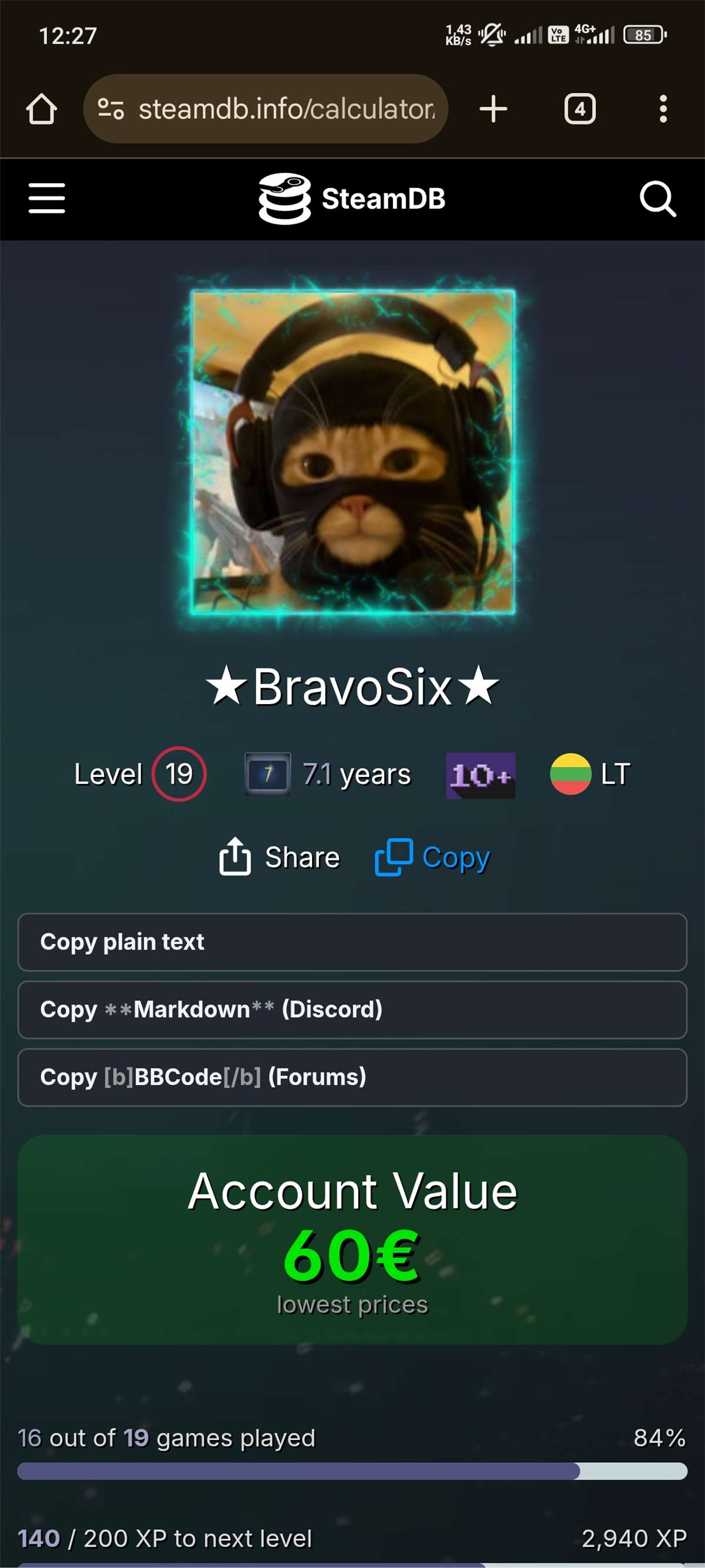 Game account sale Steam