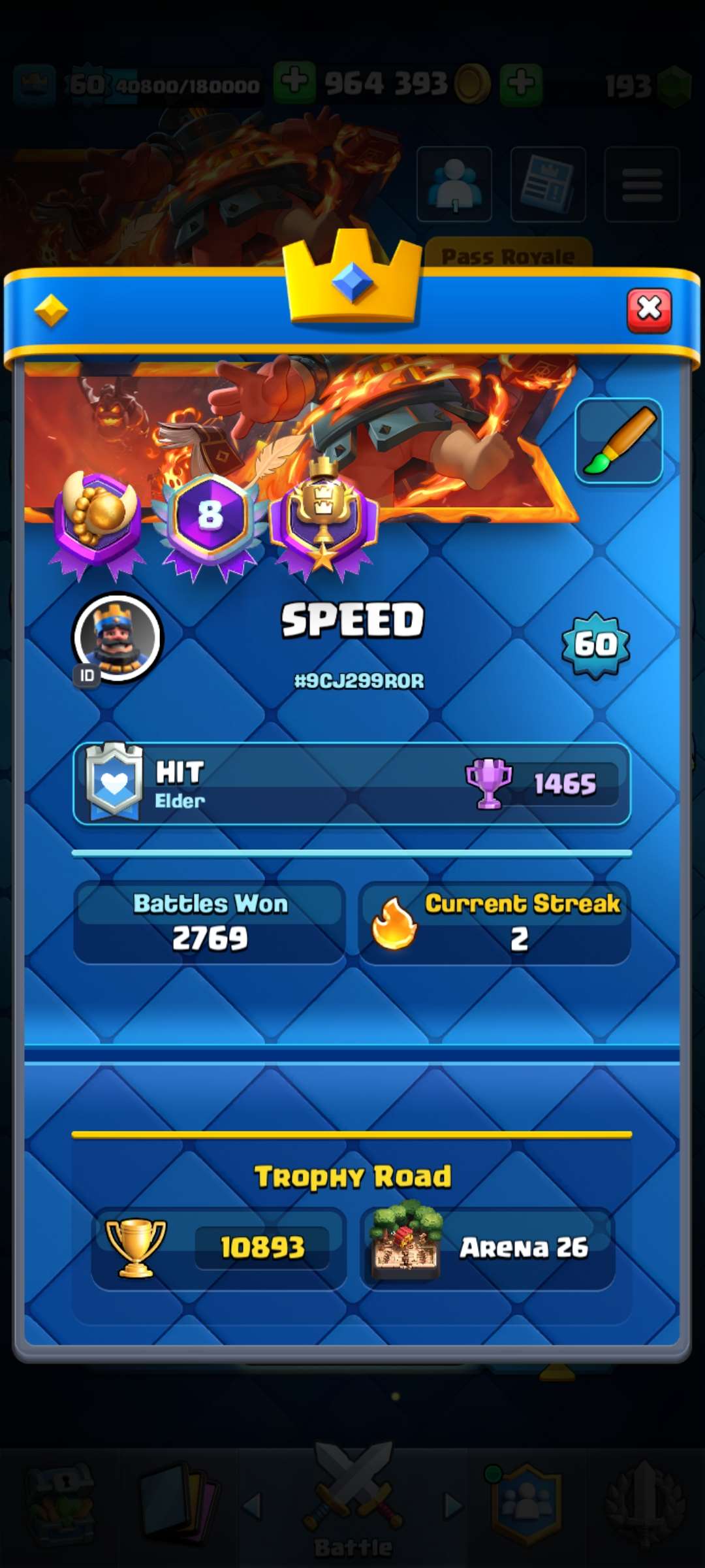 Game account sale Clash Royale