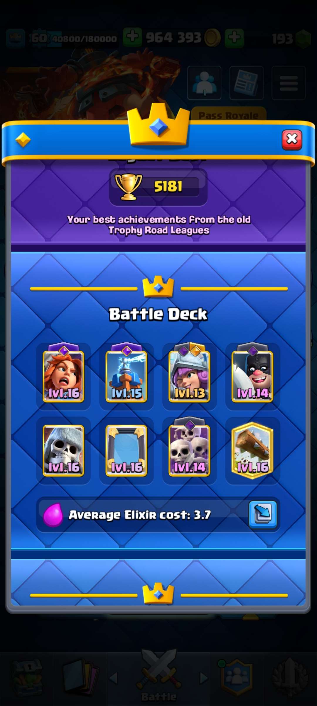 Game account sale Clash Royale