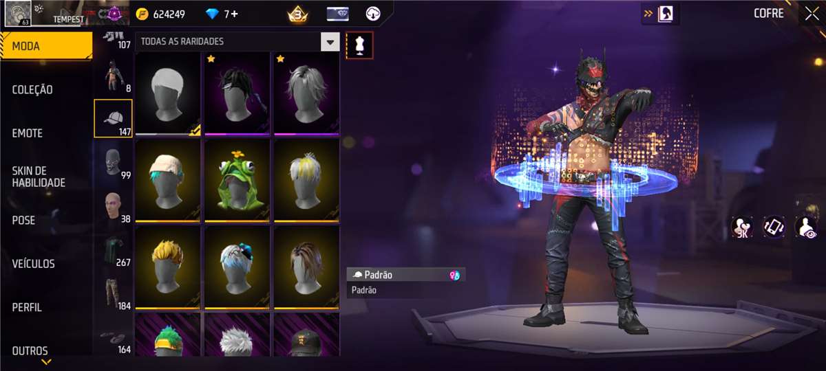 Venda de conta de jogo Free Fire