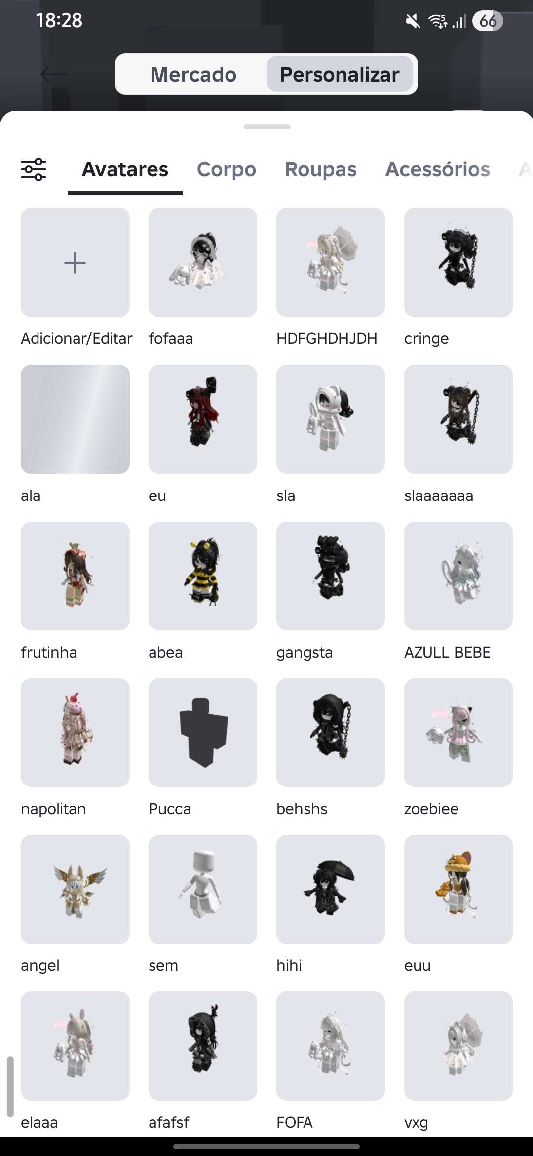 Venda de conta de jogo Roblox