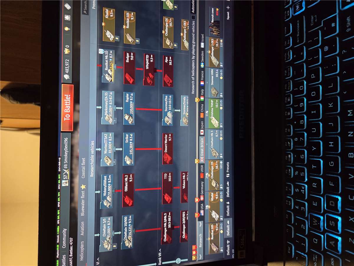 Game account sale War Thunder