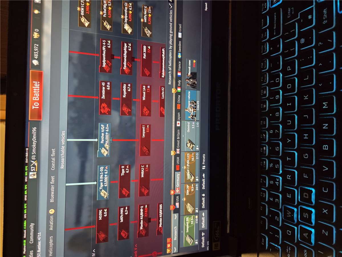 Game account sale War Thunder