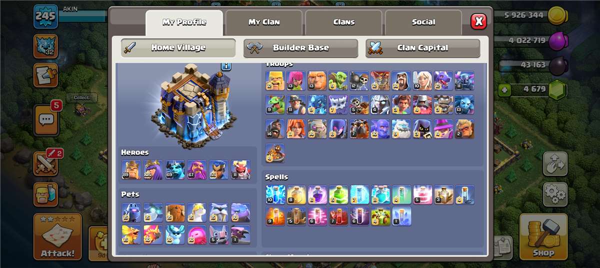 Game account sale Clash of Clans