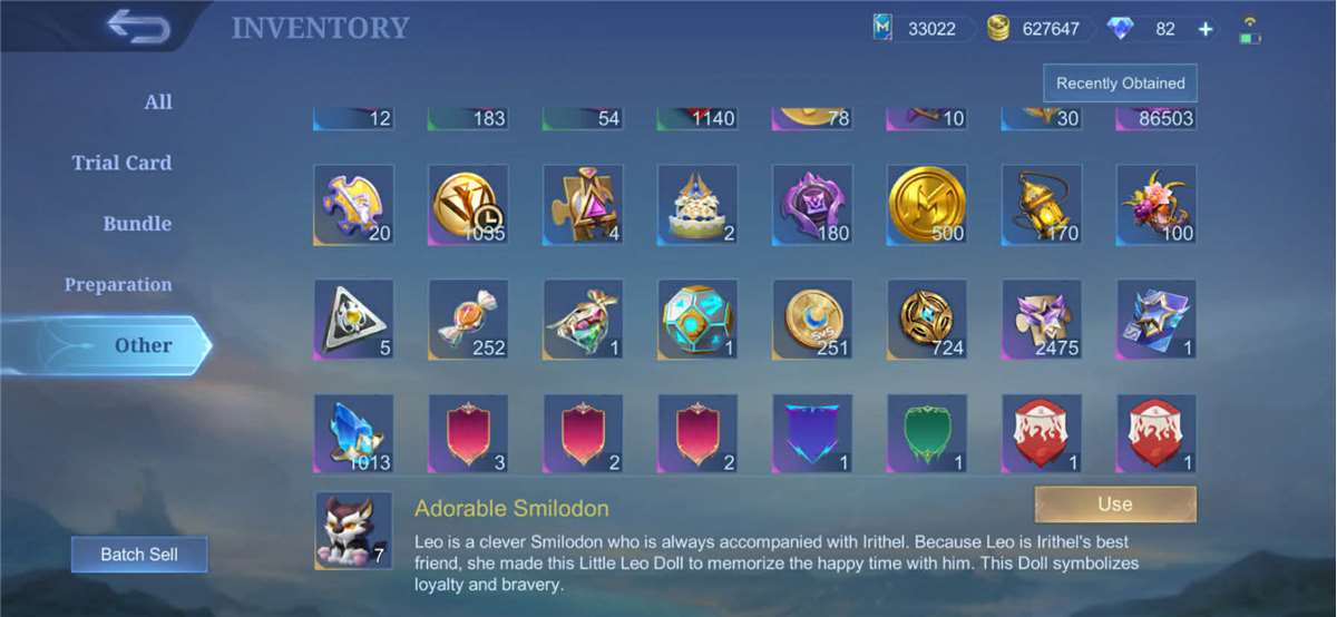 Game account sale Mobile Legends